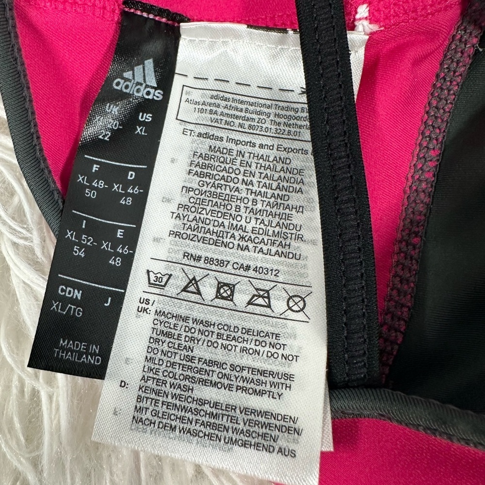 Adidas Pink & Grey Crossback Sports Bra - Picture 5 of 5